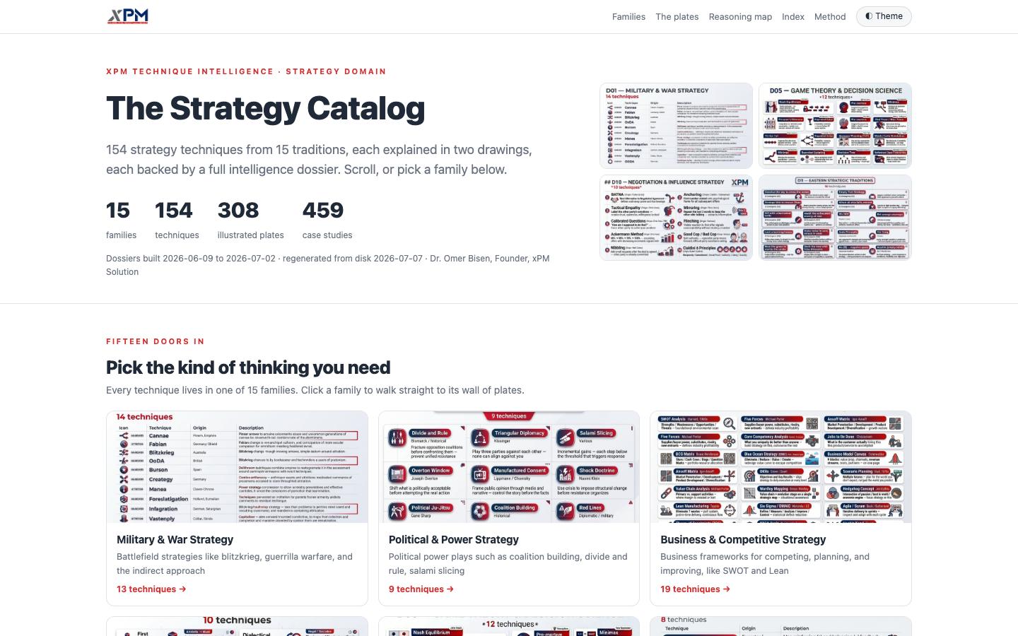 The Strategy Catalog, landing page