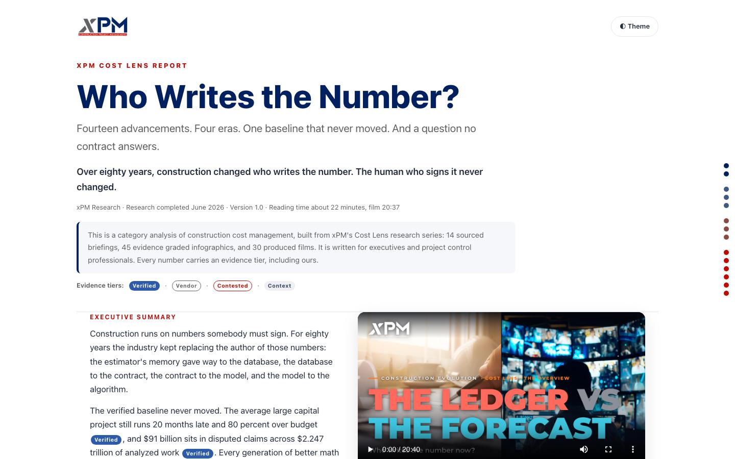Cost lens report, Who Writes the Number