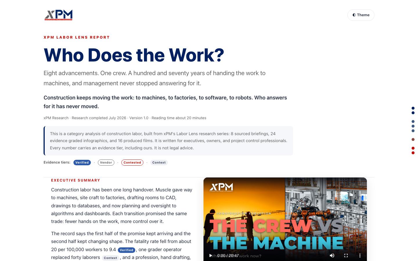 Labor lens report, Who Does the Work
